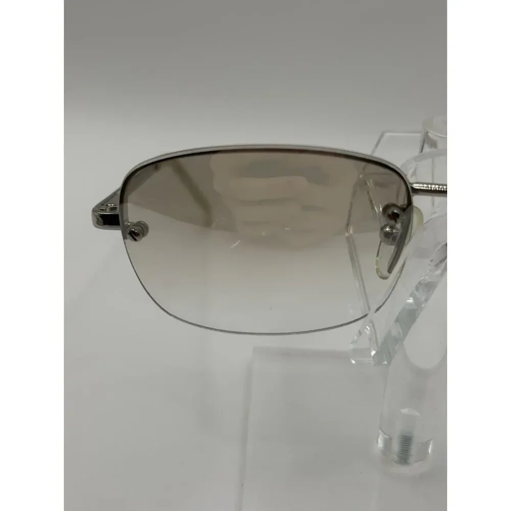 Ralph Lauren 973/S 010 Clear Silver Semi Rimless Sunglasses Vintage Y2K 52-18
